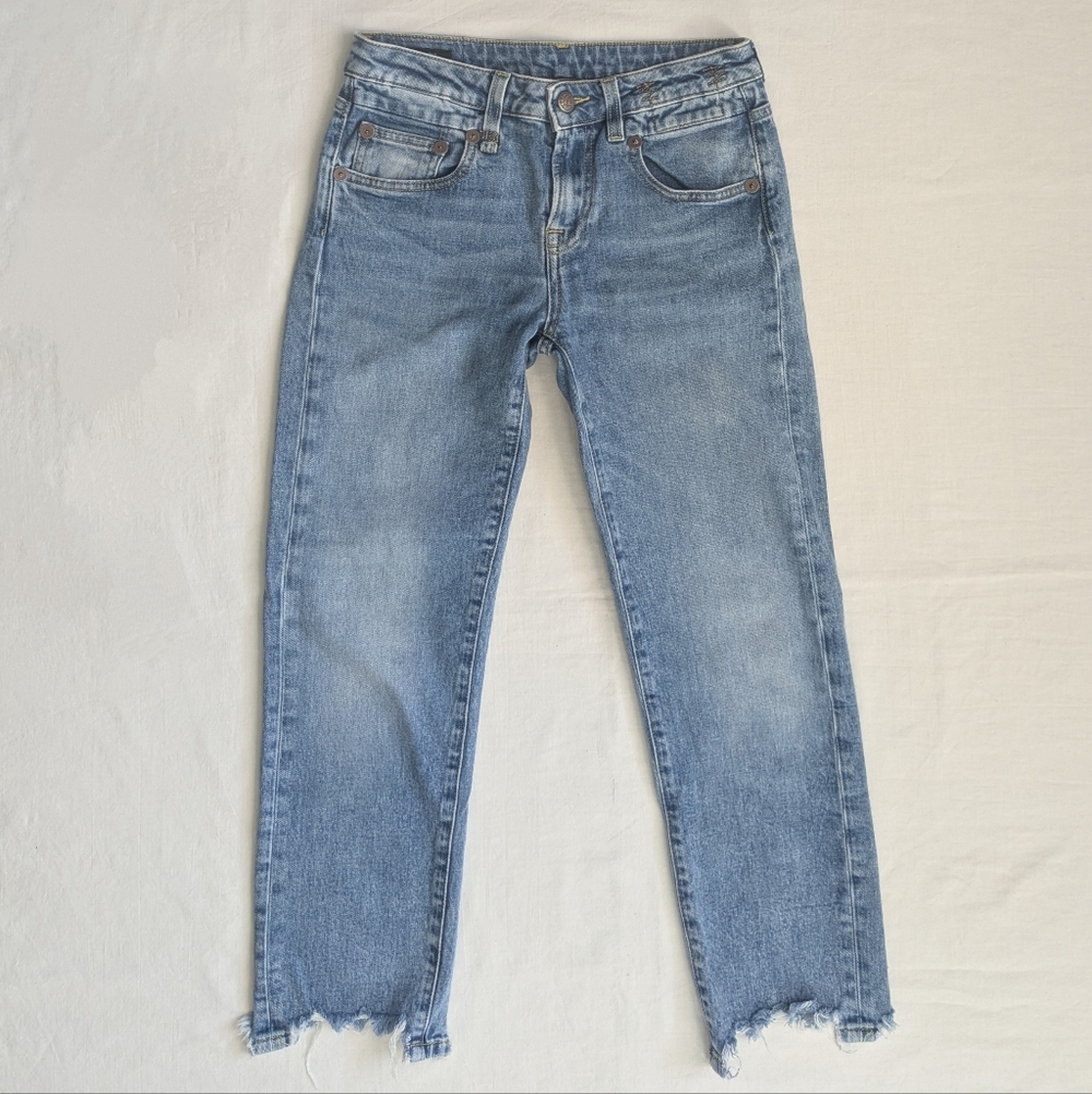 R13 Boy Straight With Rips Cropped Stretch Denim In Jasper Size 25 For Women - Picture 2 of 12